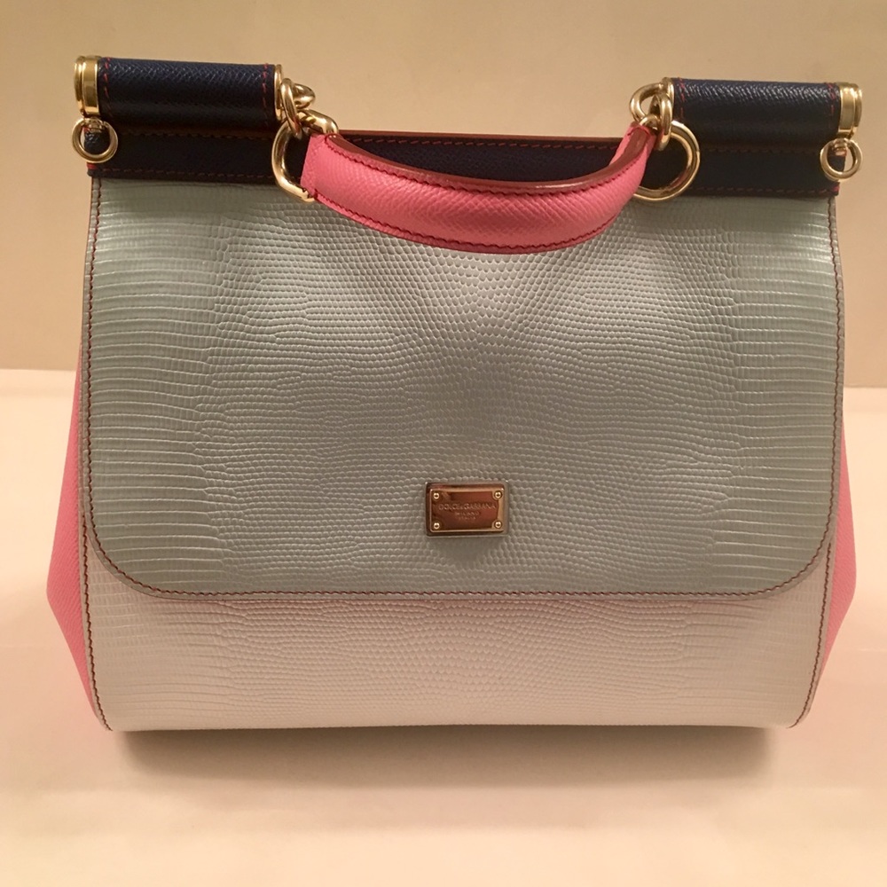 DOLCE & GABBANA COLOR BLOCK MED MISS SICILY BAG